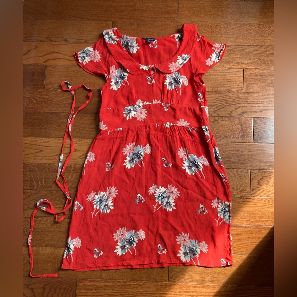 Vintage American Eagle Outfitters Flutter Sleeve Viscose Dress - Size 8